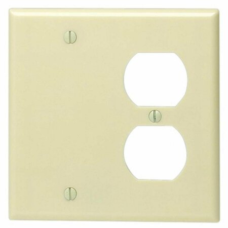 EZGENERATION Ivory Double Gang Combo Blank & Duplex Wallplate EZ81821